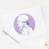 Robespierre profiel in Lavendel Sticker (Envelop)
