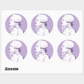Robespierre profiel in Lavendel Sticker (Vel)