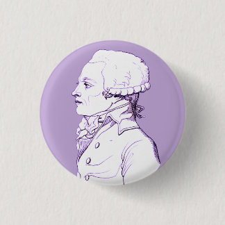 Robespierre profiel in Lavender Ronde Button 3,2 Cm