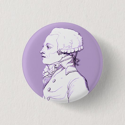 Robespierre profiel in Lavender Ronde Button 3,2 Cm (Voorkant)