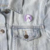 Robespierre profiel in Lavender Ronde Button 3,2 Cm (In situ)