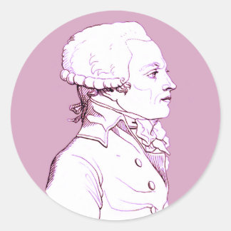 Robespierre profiel in Roos, Ronde Sticker