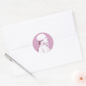 Robespierre profiel in Roos, Ronde Sticker (Envelop)