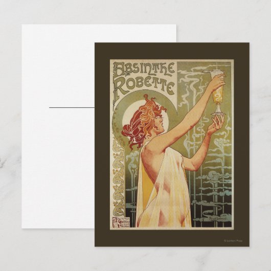 Robette Absinthe Advertisement Poster Briefkaart (Voorkant / Achterkant)