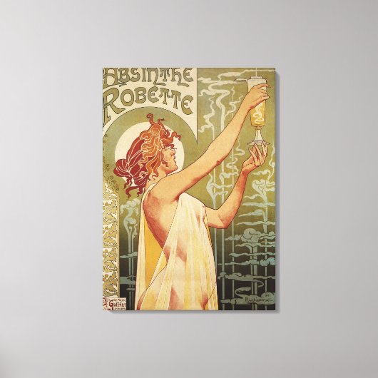 Robette Absinthe Advertisement Poster Canvas Afdruk (Voorkant)