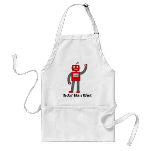 Robi de Retro Robot Apron Standaard Schort (Voorkant)