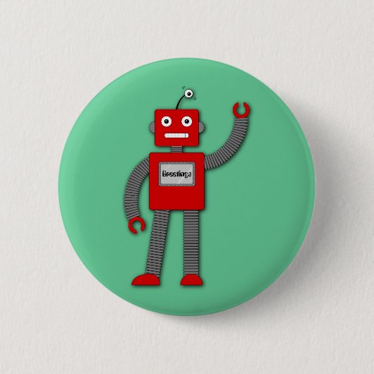 Robi de Retro Robot Button (Voorkant)