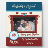 Robijn 40 jaar jubileum voeg namen foto blauw fotoplaat (Voorkant)