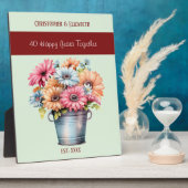 Robijn 40e jubileum bloemen namen groen fotoplaat (Zijkant)