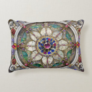 Robijn, Amethist, Saffier en Parel Mandala Accent Kussen