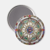 Robijn, Amethist, Saffier en Parel Mandala Magneet (Voorkant / Achterkant)