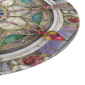 Robijn, Amethist, Saffier en Parel Mandala Snijplank (Hoek)