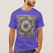 Robijn, Amethist, Saffier en Parel Mandala T-shirt (Voorkant)