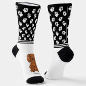 Robijn Cavalier King Charles Met Naam En Pootafdru Sokken (Gebogen)