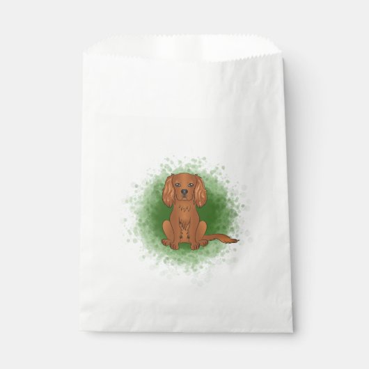 Robijn Cavalier King Charles Spaniel Hond Op Groen Bedankzakje (Voorkant)