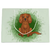 Robijn Cavalier King Charles Spaniel Hond Op Groen Groot Cadeauzakje (Voorkant)