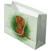 Robijn Cavalier King Charles Spaniel Hond Op Groen Groot Cadeauzakje (Voorkant Gekanteld)