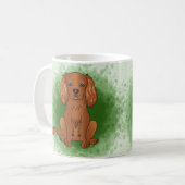 Robijn Cavalier King Charles Spaniel Hond Op Groen Koffiemok (Voorkant links)