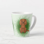 Robijn Cavalier King Charles Spaniel Hond Op Groen Latte Mok (Rechterhoek)