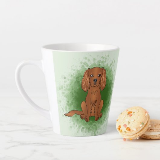 Robijn Cavalier King Charles Spaniel Hond Op Groen Latte Mok (In situ)