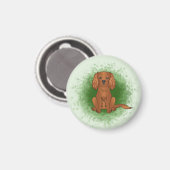 Robijn Cavalier King Charles Spaniel Hond Op Groen Magneet (Voorkant / Achterkant)