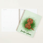 Robijn Cavalier King Charles Spaniel Hond Op Groen Planner (Display)