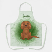 Robijn Cavalier King Charles Spaniel Hond Op Groen Schort (Voorkant)