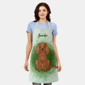Robijn Cavalier King Charles Spaniel Hond Op Groen Schort (Gedragen)
