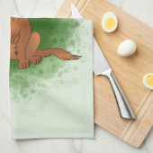 Robijn Cavalier King Charles Spaniel Hond Op Groen Theedoek (Quarter Fold)