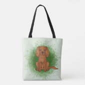 Robijn Cavalier King Charles Spaniel Hond Op Groen Tote Bag (Achterkant)