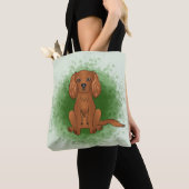 Robijn Cavalier King Charles Spaniel Hond Op Groen Tote Bag (Dichtbij)