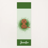 Robijn Cavalier King Charles Spaniel Hond Op Groen Yogamat (Voorkant)