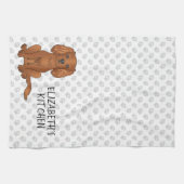 Robijn Cavalier King Charles Spaniel Hond & Tekst Theedoek (Horizontaal)