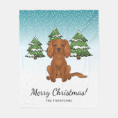 Robijn Cavalier King Charles Spaniel in de winter Fleece Deken (Voorkant)