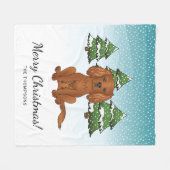 Robijn Cavalier King Charles Spaniel in de winter Fleece Deken (Voorkant (Horizontaal))