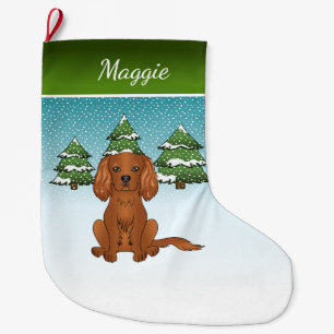 Robijn Cavalier King Charles Spaniel in de winter Grote Kerstsok