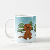 Robijn Cavalier King Charles Spaniel in de winter Koffiemok (Links)