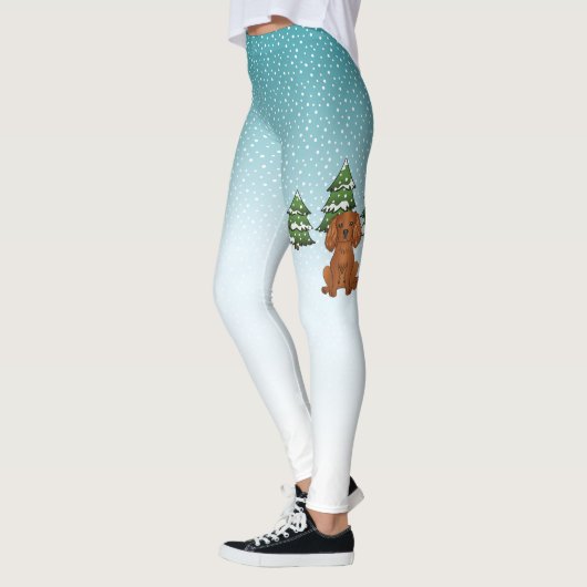 Robijn Cavalier King Charles Spaniel in de winter Leggings (Links)