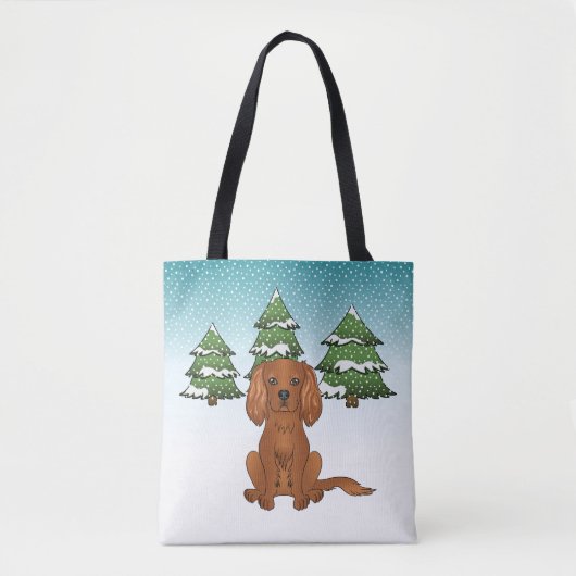 Robijn Cavalier King Charles Spaniel in de winter Tote Bag (Voorkant)