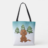 Robijn Cavalier King Charles Spaniel in de winter Tote Bag (Achterkant)