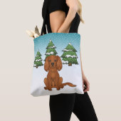 Robijn Cavalier King Charles Spaniel in de winter Tote Bag (Dichtbij)