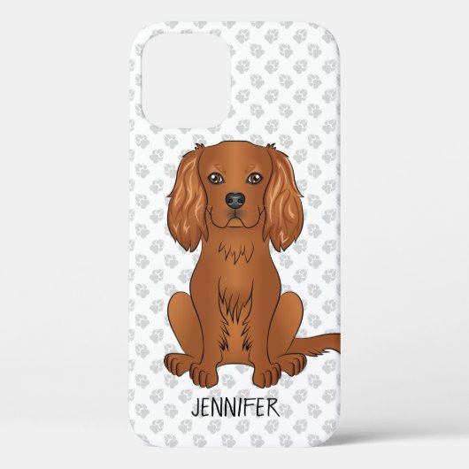 Robijn Cavalier King Charles Spaniel & naam Case-Mate iPhone Case (Achterkant)