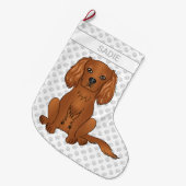 Robijn Cavalier King Charles Spaniel & Naam Grote Kerstsok (Voorkant (Hangend))