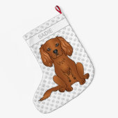 Robijn Cavalier King Charles Spaniel & Naam Grote Kerstsok (Achterkant (Hangend))