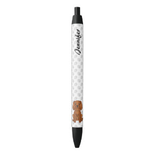Robijn Cavalier King Charles Spaniel & naam Zwarte Inkt Pen
