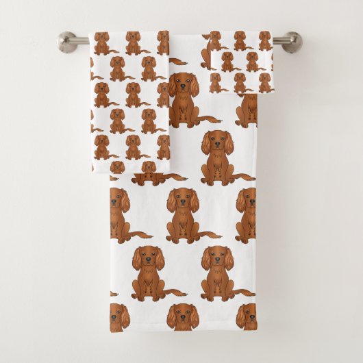 Robijn Cavalier King Charles Spaniel Patroon Bad Handdoek (Insitu)