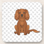 Robijn Cavalier King Charles Spaniel & Pootjes Bier Onderzetter (Voorkant)