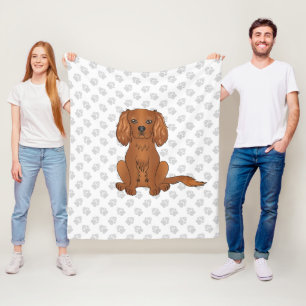 Robijn Cavalier King Charles Spaniel & Pootjes Fleece Deken
