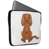 Robijn Cavalier King Charles Spaniel & Pootjes Laptop Sleeve (Voorkant Rechts)