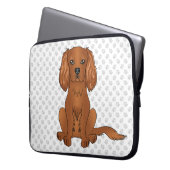 Robijn Cavalier King Charles Spaniel & Pootjes Laptop Sleeve (Voorkant Links)